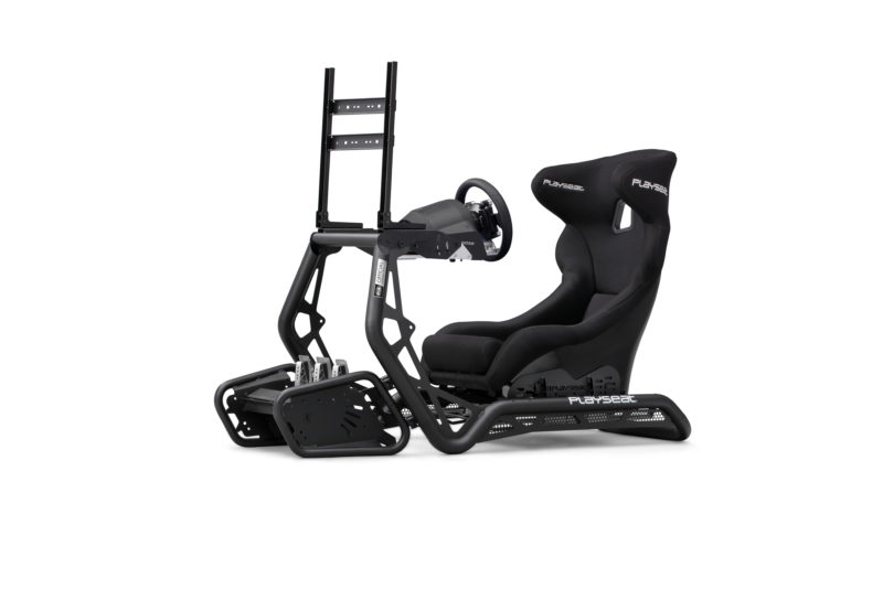 playseat sensation pro black actifit racing simulator front angle view thrustmaster FIA scaled Playseat Oficial